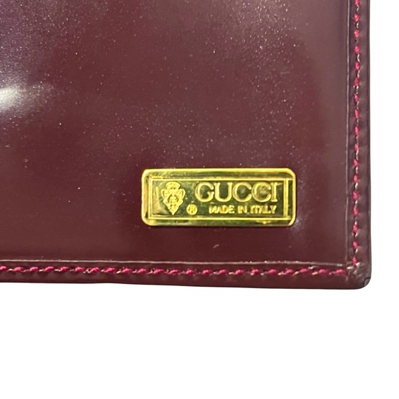 GUCCI  RARE Vintage Kiss Lock Wallet in Burgundy Color - Picture 5 of 14